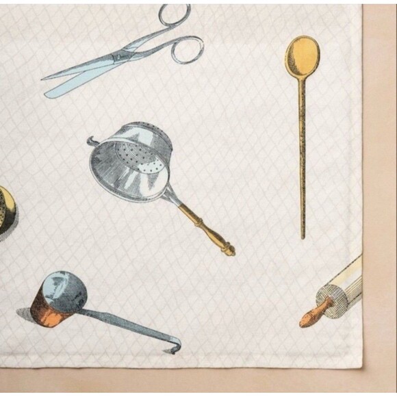 John Derian x Target Cutlery Toss Tablecloth Cotton Linen 60” x 104” New - Picture 3 of 5